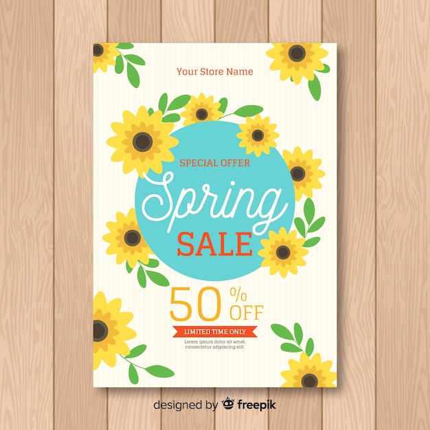 Zonnebloem lente verkoop poster