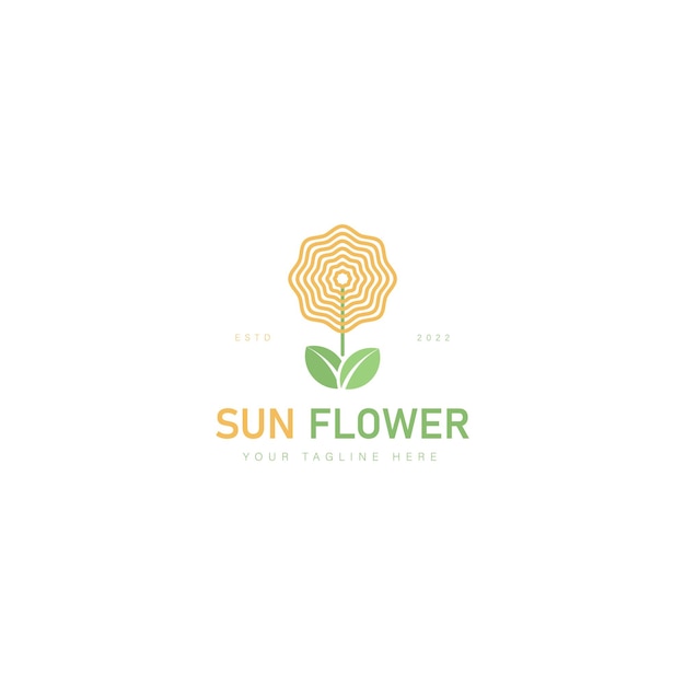 Zonnebloem logo ontwerp illustratie icon