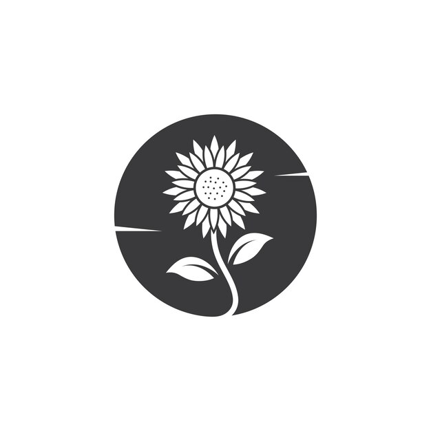 Zonnebloem logo pictogram vectorillustratie