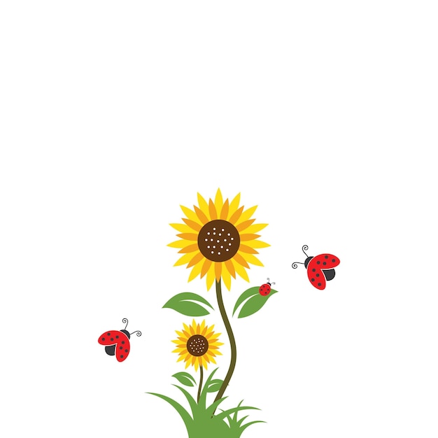 Zonnebloem logo pictogram vectorillustratie