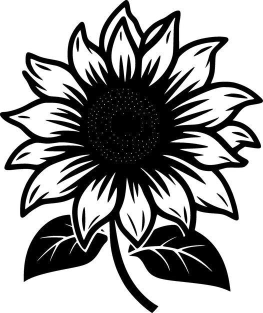 Zonnebloem minimalistisch en eenvoudig silhouet vectorillustratie