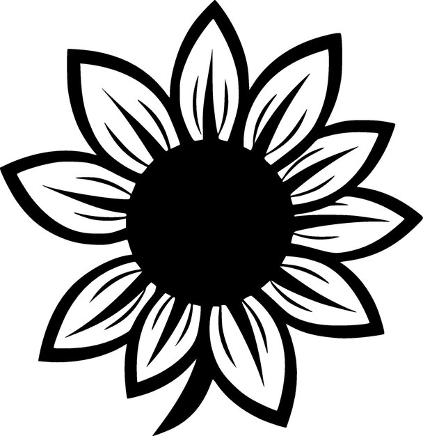 Zonnebloem minimalistische en eenvoudige silhouet vector illustratie