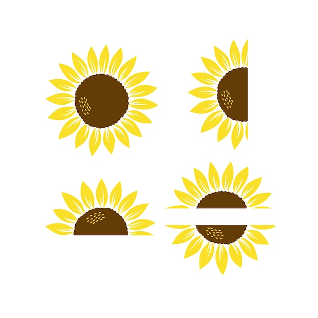 Zonnebloem monogram vector en clip art