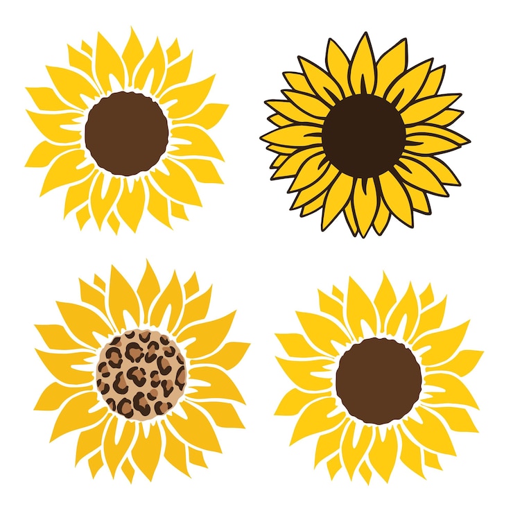 Vector zonnebloembundel zonnebloem eps-bestand