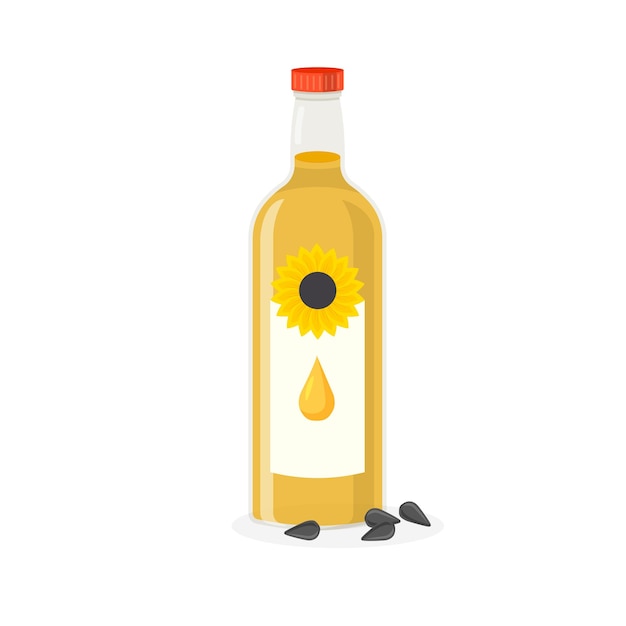 Vector zonnebloemolie verpakking fles ontwerpelement voor menu label verpakking geïsoleerd op wit