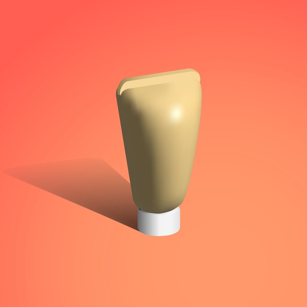 Zonnebrandcrème 3D-pictogram Tube cosmetische crème geïsoleerde vector 3D-pictogram