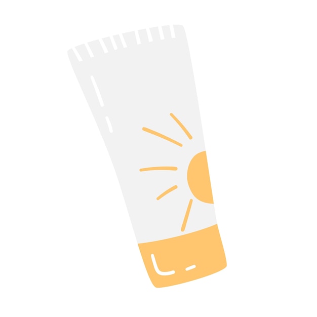 Vector zonnebrandcrème vector icon illustratie zonbescherming cosmetisch productconcept van zomervakantie