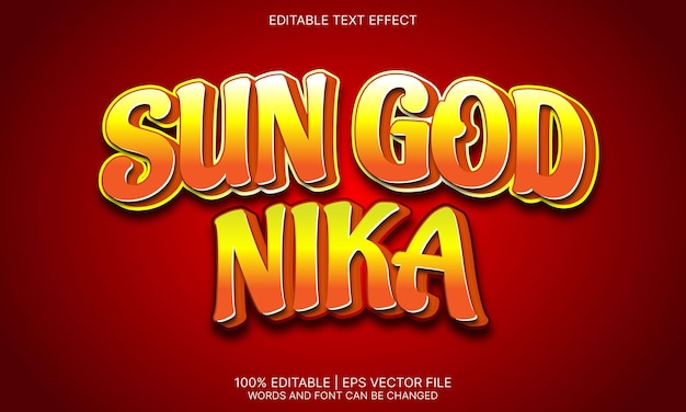 Zonnegod nika teksteffect