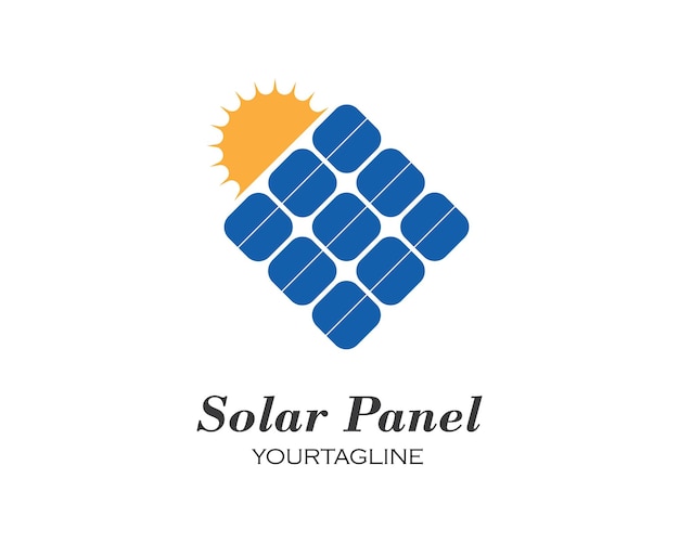 Zonnepaneel logo vector icoon van natuurlijke energie