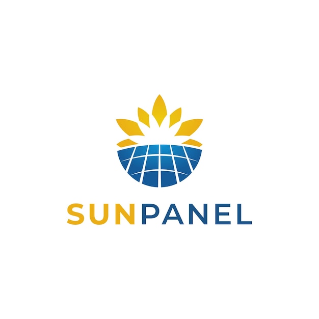 Zonnepaneel modulair bouwsysteem met Sun Logo Design