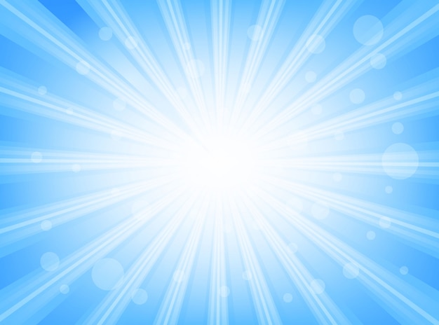 Zonnestraal helder blauw met gloeiende stralen van lichte abstracte achtergrond