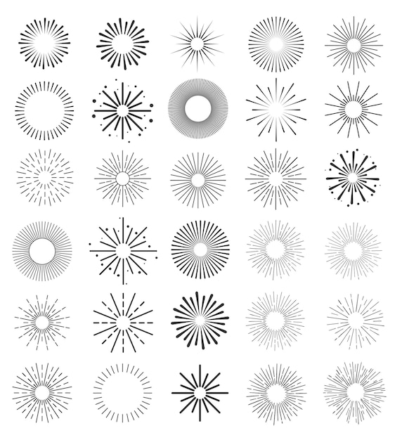 Zonnestraalelement radiale strepen of zonnestraalachtergronden