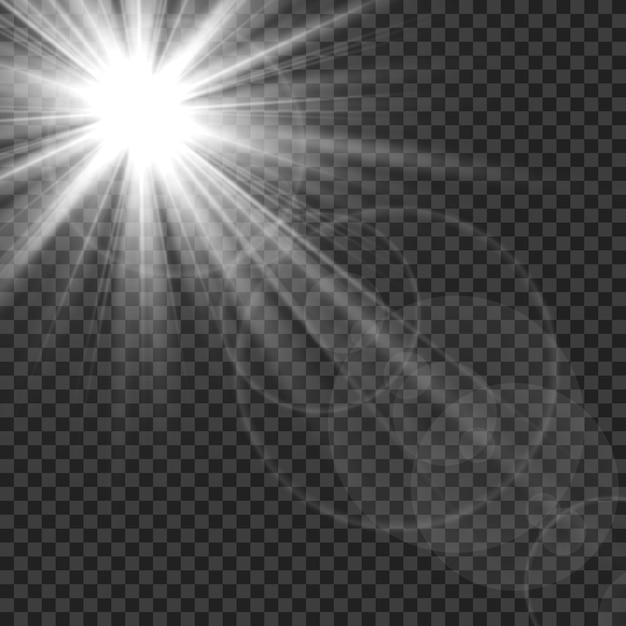 Zonnestralen licht lens flare verblinding.