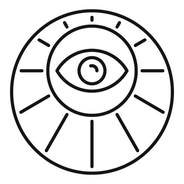 Zonnig oog alchemie pictogram Overzicht zonnig oog alchemie vector pictogram voor webdesign geïsoleerd op een witte achtergrond