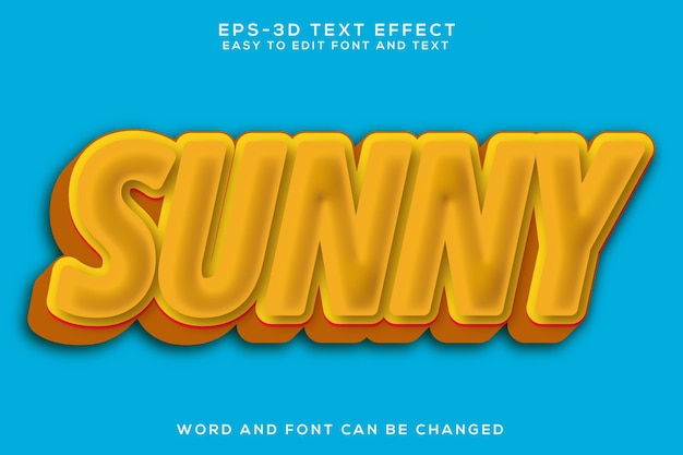 Zonnige 3D kleurrijke tekst effect