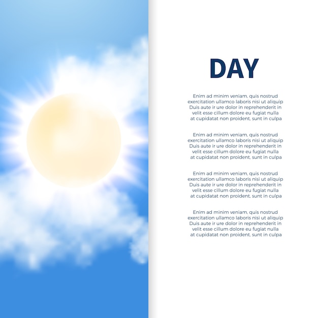 Vector zonnige dag posterontwerp van de banner