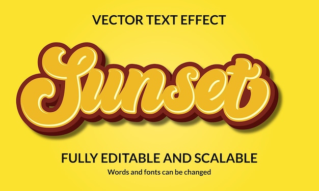 Zonsondergang Bewerkbaar 3D-tekststijleffect