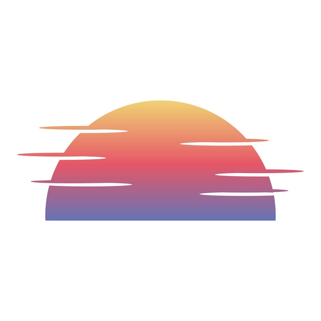 Vector zonsondergang pro vector logo ontwerp