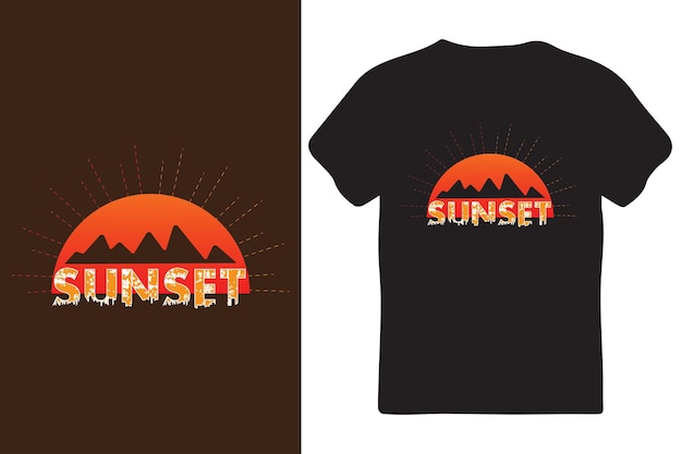 Zonsondergang TShirt ontwerpsjabloon