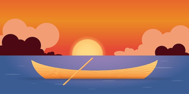 Zonsondergang Vector Illustratie Achtergrond