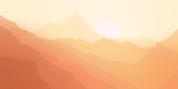 Zonsopgang in de bergen vector illustratie ochtend landschap