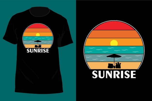 Zonsopgang t-shirtontwerp retro vintage