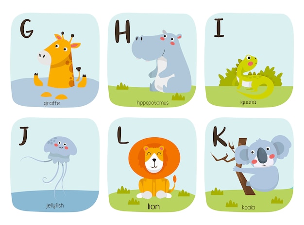 Zoo animals for english language education.