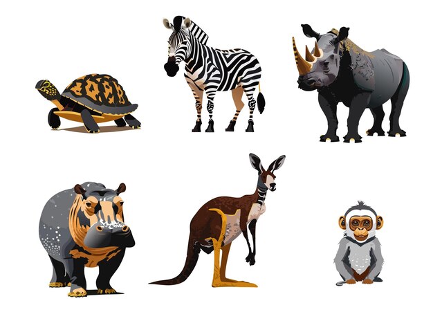 Vector zoo animals