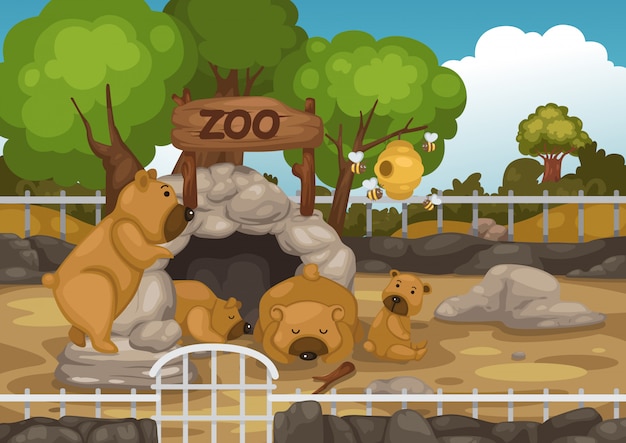 Vector zoo and bear vector