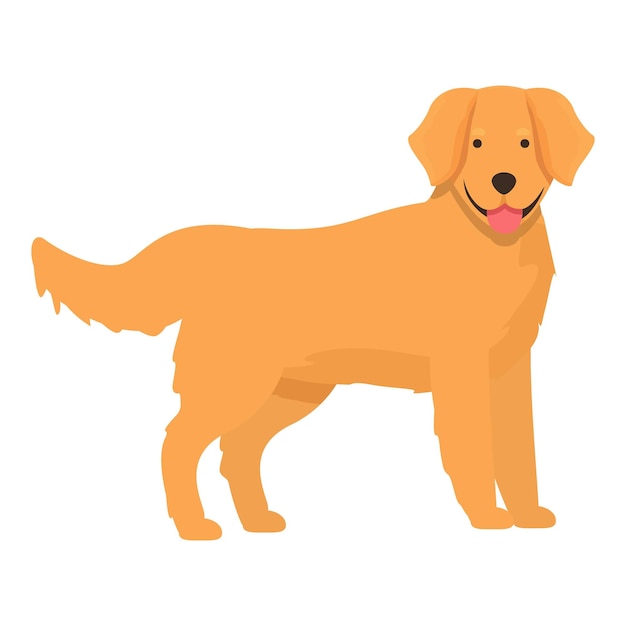 Vector zoo golden retriever icon cartoon vector canine pet happy portrait