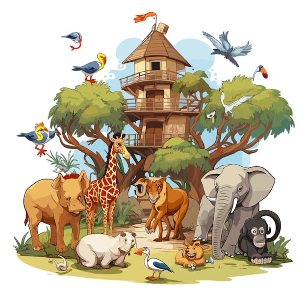 Zoo vector on white background