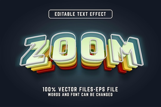 Zoom editable eps text effect