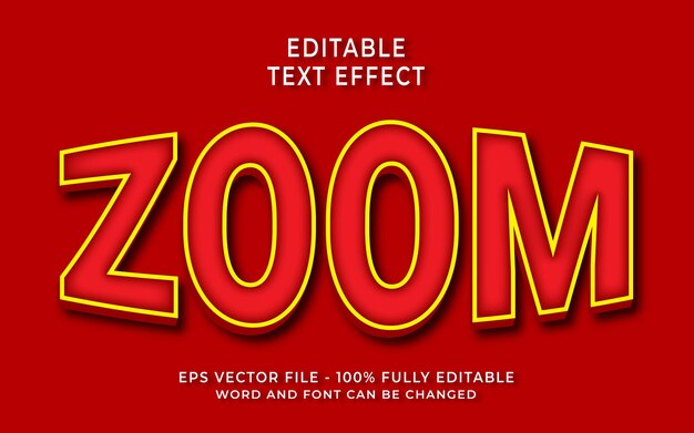 Zoom editable text effect