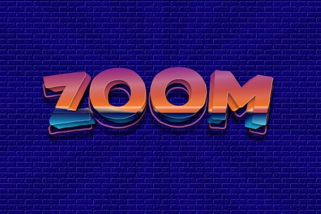 zoom editable text effect