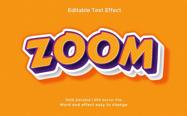 Zoom editable text effect