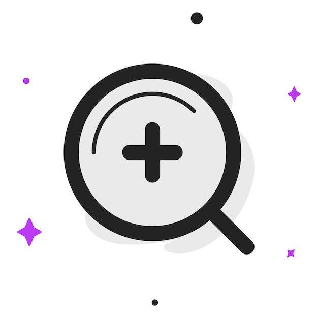 zoom in magnifying glass creative vector outline icon