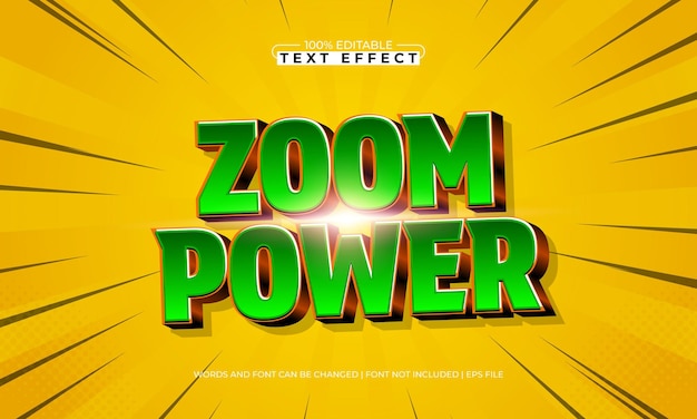 zoom power bewerkbare tekst-effect met een race en snelheid tekst stijl