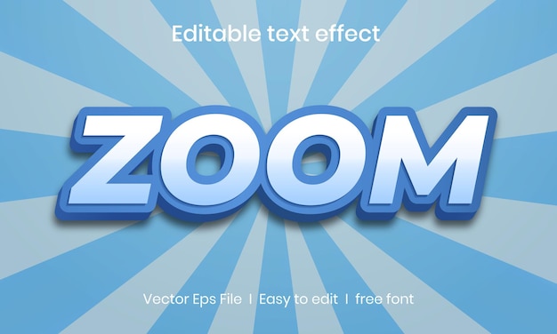 Zoom teksteffect sjabloon premium vector