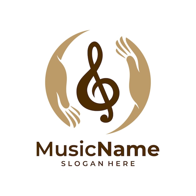 Zorg Muziek Logo Vector Muziek Zorg Logo Ontwerpsjabloon