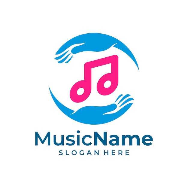 Zorg Muziek Logo Vector Muziek Zorg Logo Ontwerpsjabloon