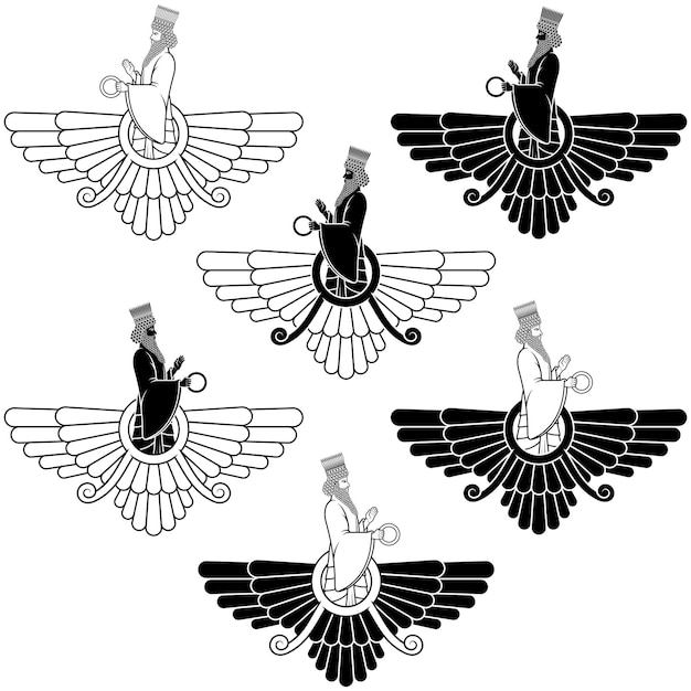 Vector zoroastrian symbol design