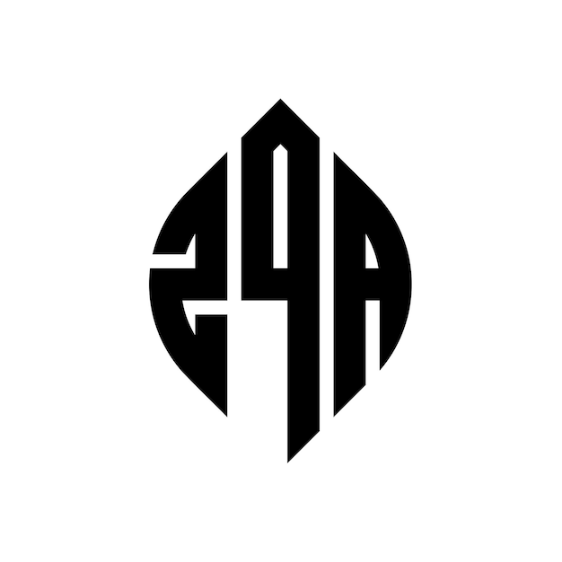 zqa circle letter logo design with circle and ellipse shape zqa ellipse letters with typographic style the three initials form a circle logo zqa circle emblem abstract monogram letter mark vector