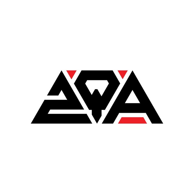 ZQA driehoek letter logo ontwerp met driehoek vorm ZQA tweehoek logo ontwerp monogram ZQA vierhoek vector logo sjabloon met rode kleur ZQA driehoek logo eenvoudig elegant en luxe logo ZQA