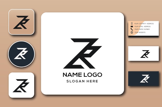 zr monogram logo template