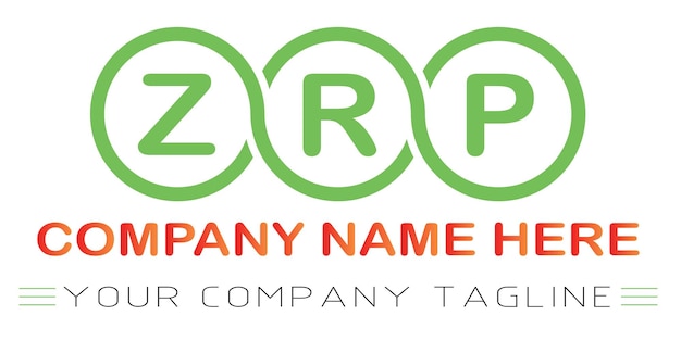 Vector zrp brief logo ontwerp