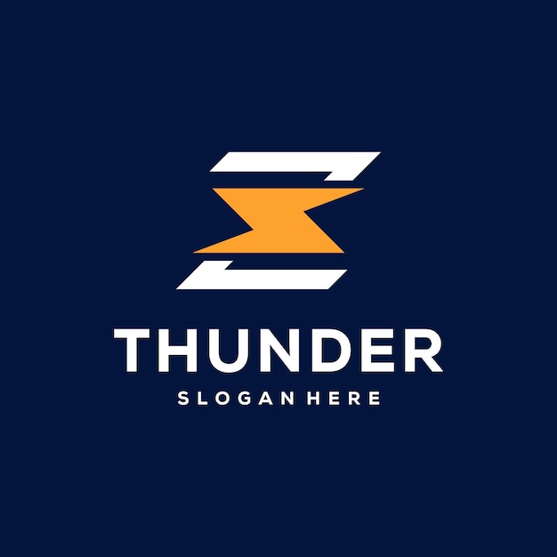 Zs initial thunder electricity logo designs concept vector flash thunder logo template icon symbol