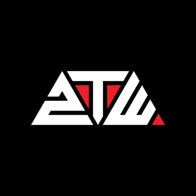 ZTW треугольная буква дизайн логотипа с треугольной формой ZTW триугольная конструкция логотипа монограмма ZTW трехугольный вектор шаблон логотипа красным цветом ZTW Треугольный логотип Простой Элегантный и роскошный логотип ZTW