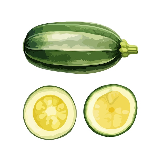 Zucchini clipart geïsoleerde vector illustratie