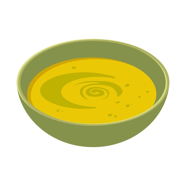 Vector zucchini puree soup vector illustration on a white background