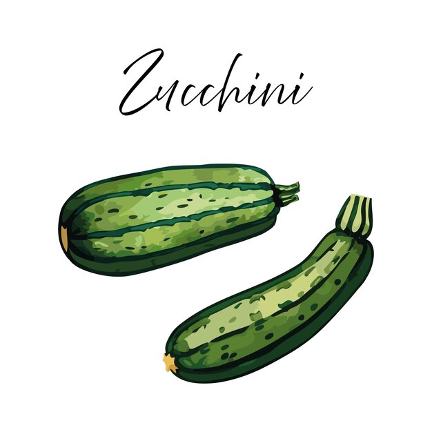 Vettore illustrazione vettoriale delle zucchine